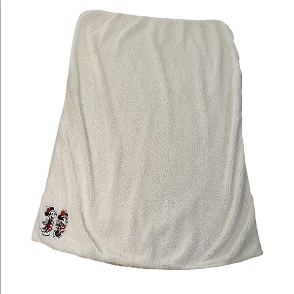 Disney Mickey and Minnie Snowflake Christmas Sherpa Throw Blanket 60x50 - Picture 2 of 7